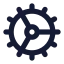 Cog icon with solid rounded style