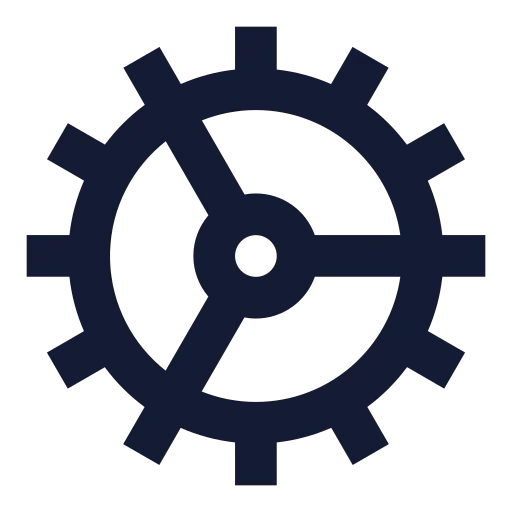 Cog Icon in Solid Sharp style