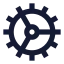 Cog icon with solid sharp style