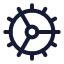 Cog icon with stroke rounded style