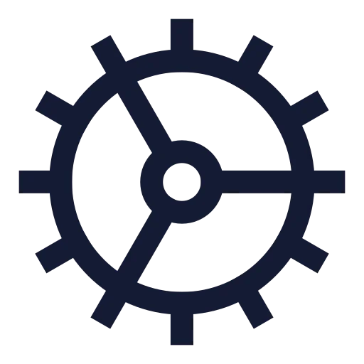 Cog Icon in Stroke Sharp style