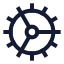Cog icon with stroke sharp style