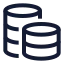 Coins icon with stroke sharp style