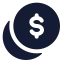 Coinsdollar icon with solid standard style
