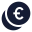 Coinseuro icon with solid sharp style