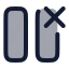 Columndelete icon with duotone rounded style