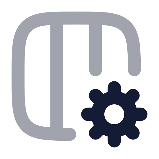 Columns 3 Cog Icon in Bulk Rounded style