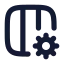 Columnscog icon with solid rounded style