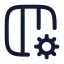 Columnscog icon with stroke rounded style