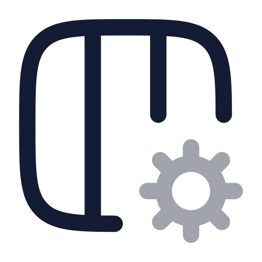 Columns 3 Cog Icon in Twotone Rounded style