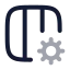 Columnscog icon with twotone rounded style