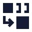 Combine icon with solid sharp style