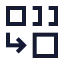 Combine icon with stroke sharp style