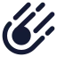 Comet icon with solid standard style