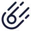 Comet icon with stroke rounded style