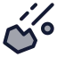 Comet icon with duotone standard style