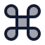Command icon with duotone rounded style
