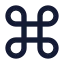 Command icon with solid rounded style