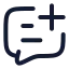 Commentadd icon with stroke rounded style