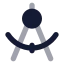 Compass icon with bulk rounded style
