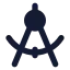 Compass icon with solid rounded style