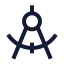 Compass icon with stroke sharp style