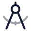 Compass icon with twotone rounded style