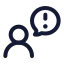 Complaint icon with stroke rounded style