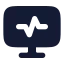 Computeractivity icon with solid rounded style
