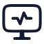 Computeractivity icon with stroke rounded style