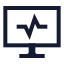 Computeractivity icon with stroke sharp style