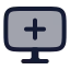 Computeradd icon with duotone rounded style
