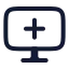 Computeradd icon with stroke rounded style
