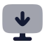 Computerarrowdown icon with bulk rounded style