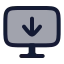 Computerarrowdown icon with duotone rounded style