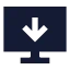Computerarrowdown icon with solid sharp style
