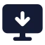 Computerarrowdown icon with solid standard style