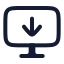 Computerarrowdown icon with stroke rounded style