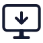 Computerarrowdown icon with stroke standard style
