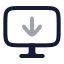 Computerarrowdown icon with twotone rounded style