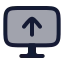 Computerarrowup icon with duotone rounded style