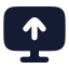 Computerarrowup icon with solid rounded style