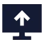 Computerarrowup icon with solid sharp style