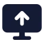 Computerarrowup icon with solid standard style