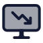 Computerchartdown icon with duotone standard style