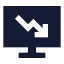 Computerchartdown icon with solid sharp style