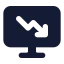 Computerchartdown icon with solid standard style