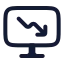 Computerchartdown icon with stroke rounded style