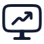 Computerchartup icon with stroke rounded style
