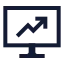 Computerchartup icon with stroke sharp style
